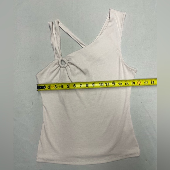 Anthropologie Sunday In Brooklyn Ribbed One Shoulder Top In Beige Size Medium - Picture 8 of 12